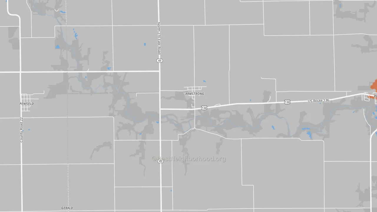 Bike Grade map of Armstrong, IL