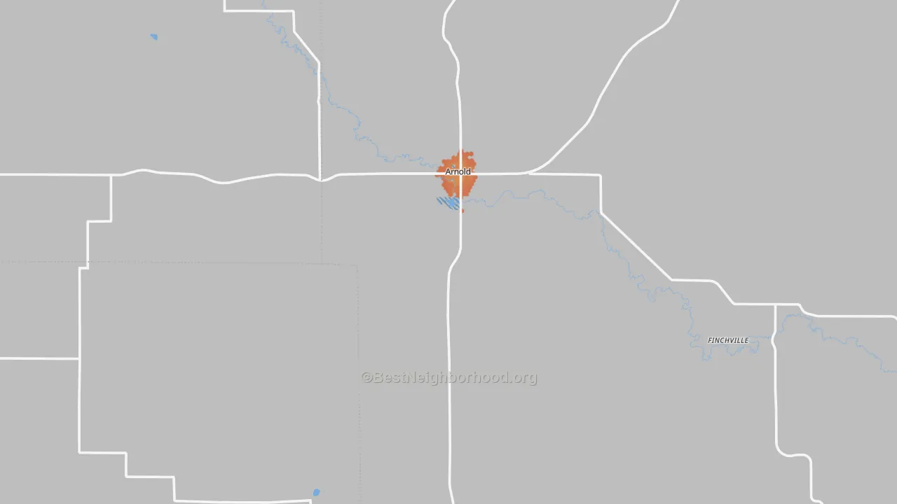 Bike Grade map of Arnold, NE