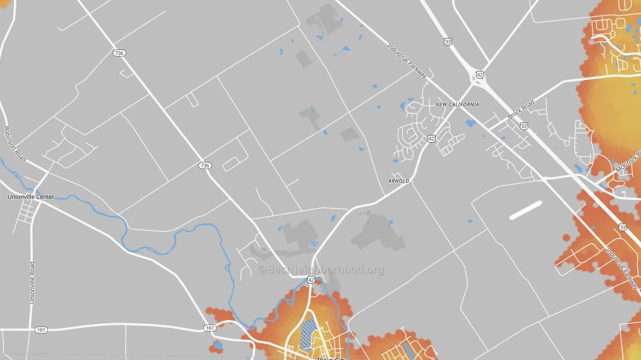 Bike Grade map of Arnold, OH