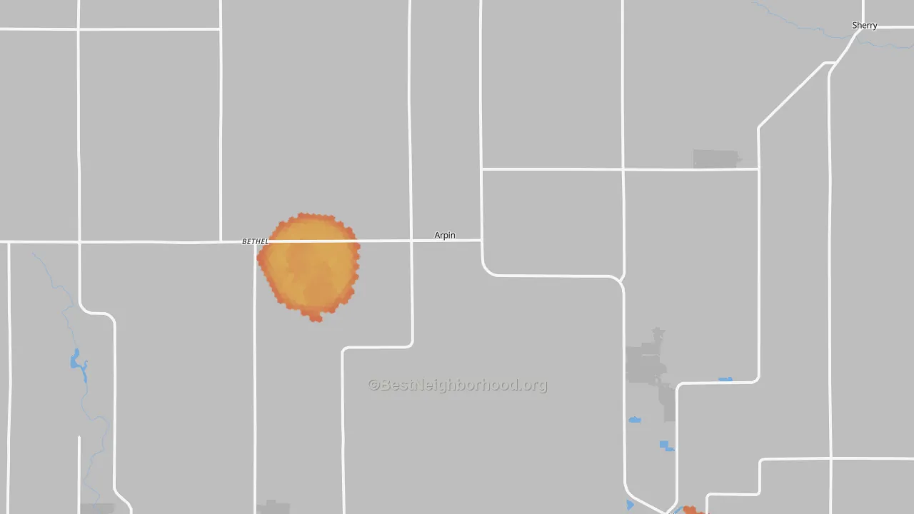 Bike Grade map of Arpin, WI