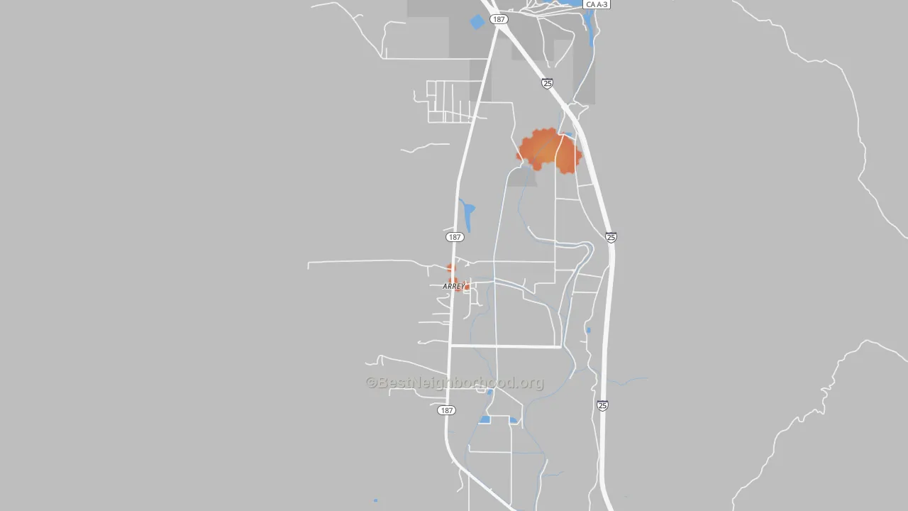 Bike Grade map of Arrey, NM