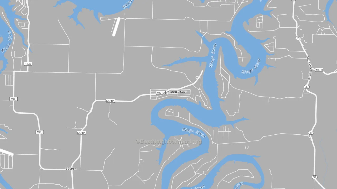 Bike Grade map of Arrow Point, MO