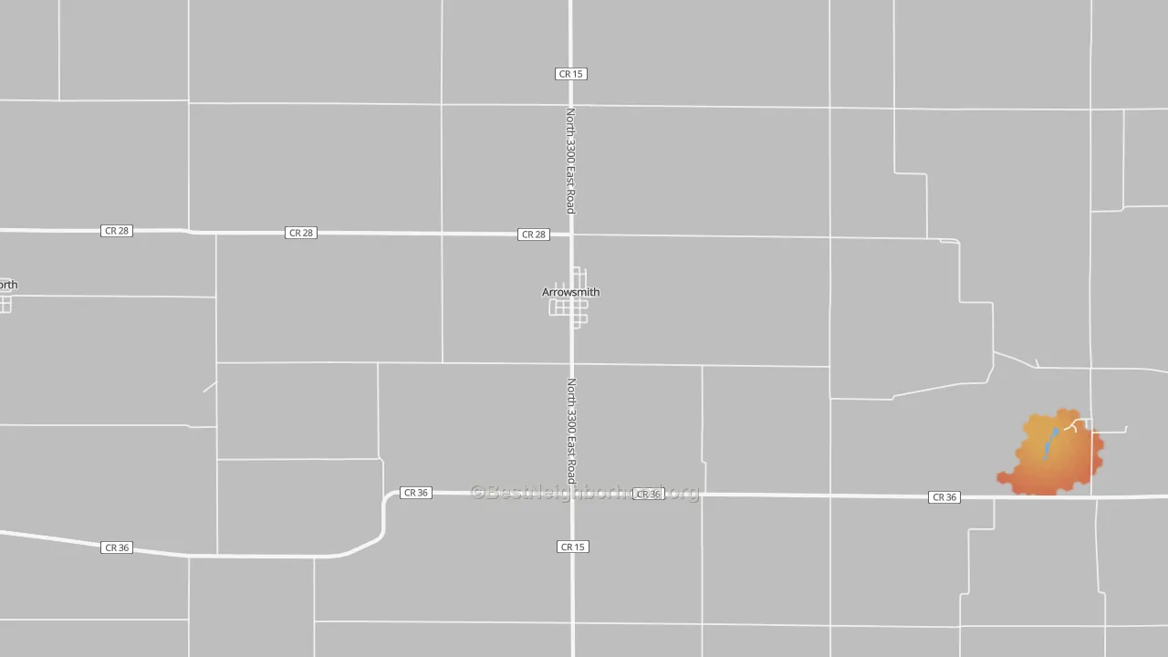 Bike Grade map of Arrowsmith, IL