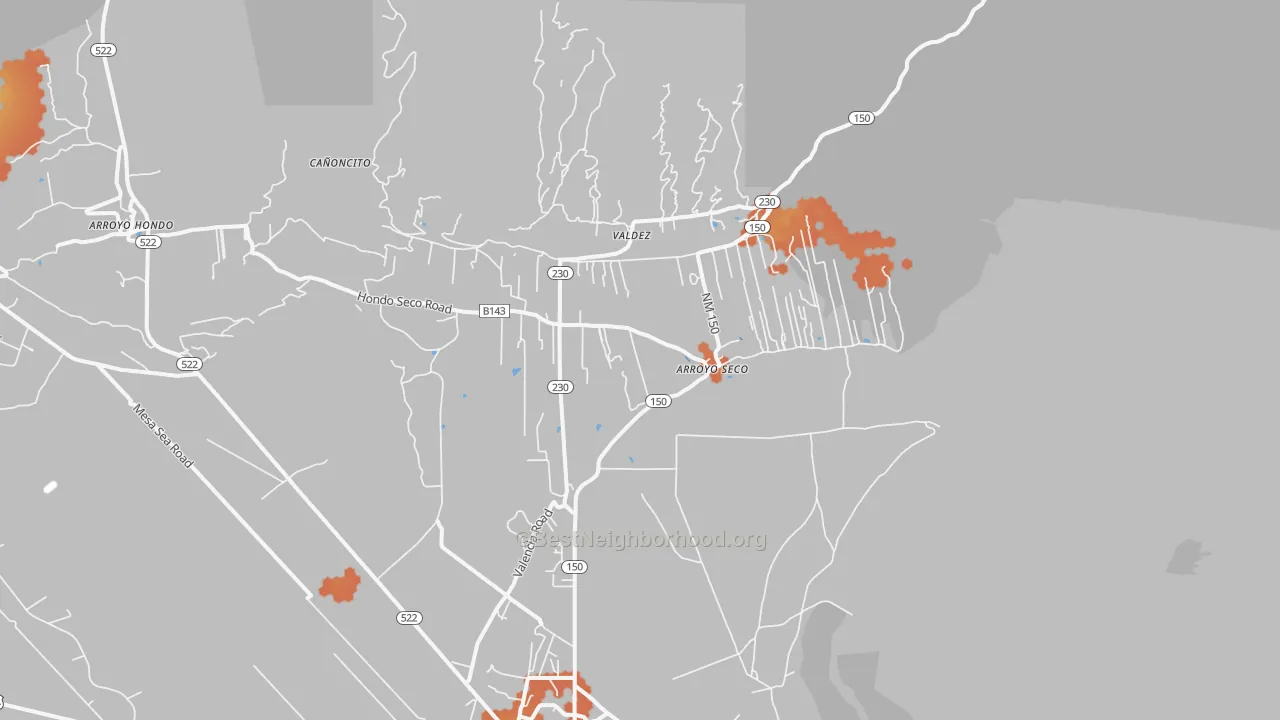 Bike Grade map of Arroyo Seco, NM