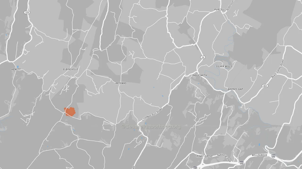 Bike Grade map of Artemas, PA