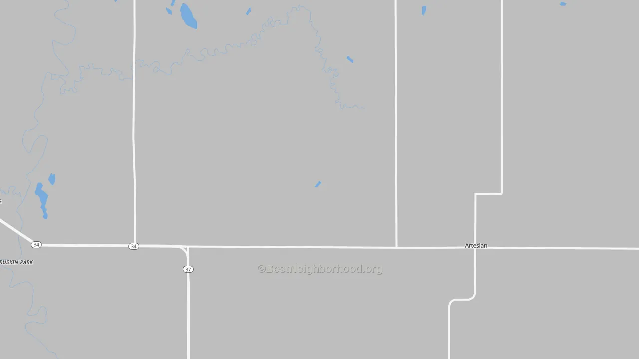 Bike Grade map of Artesian, SD