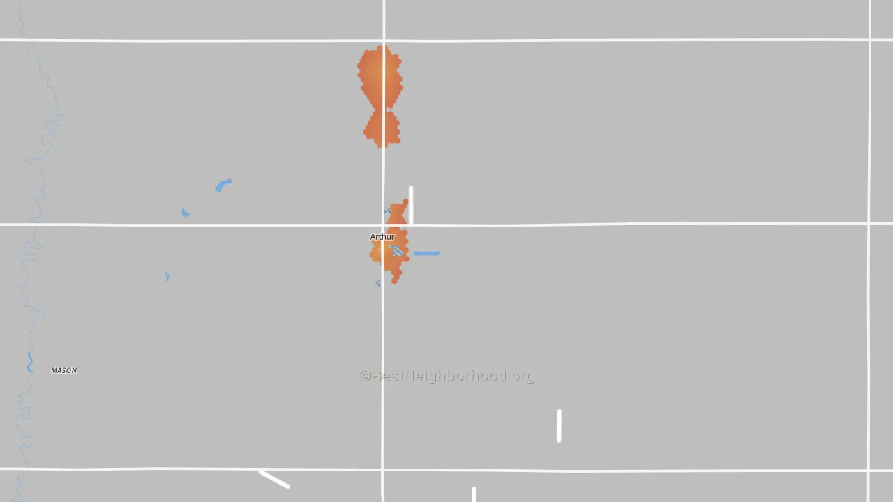 Bike Grade map of Arthur, ND
