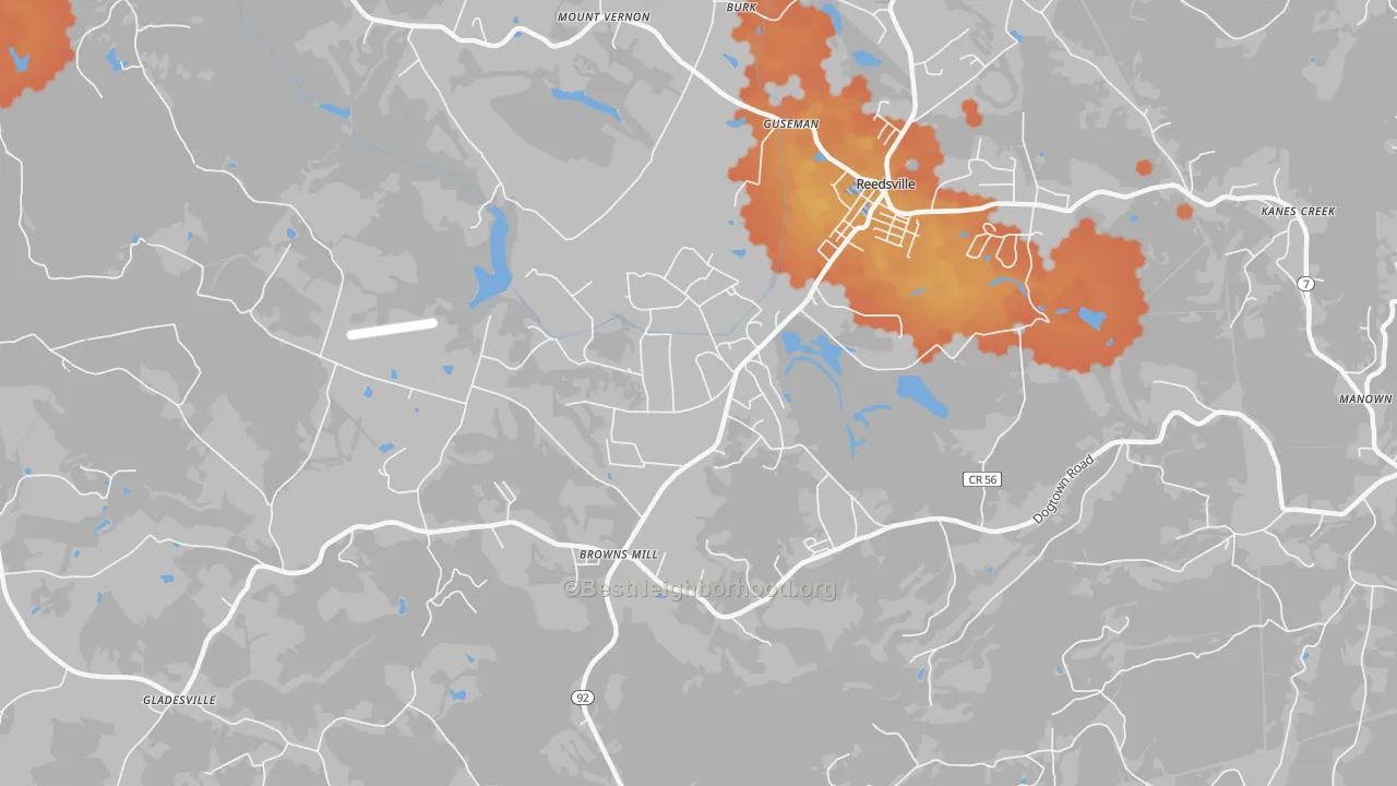 Bike Grade map of Arthurdale, WV