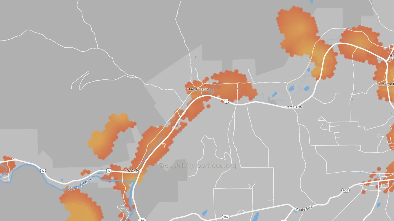Bike Grade map of Asaph, PA