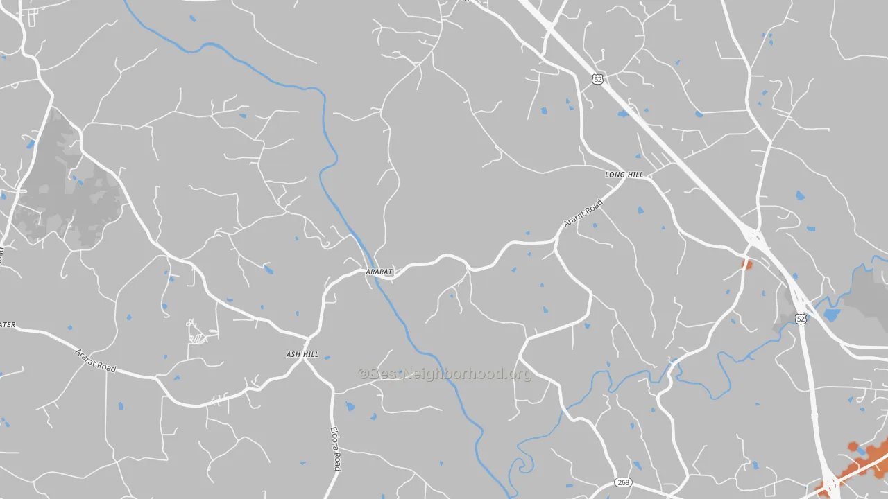 Bike Grade map of Ash Hill, NC