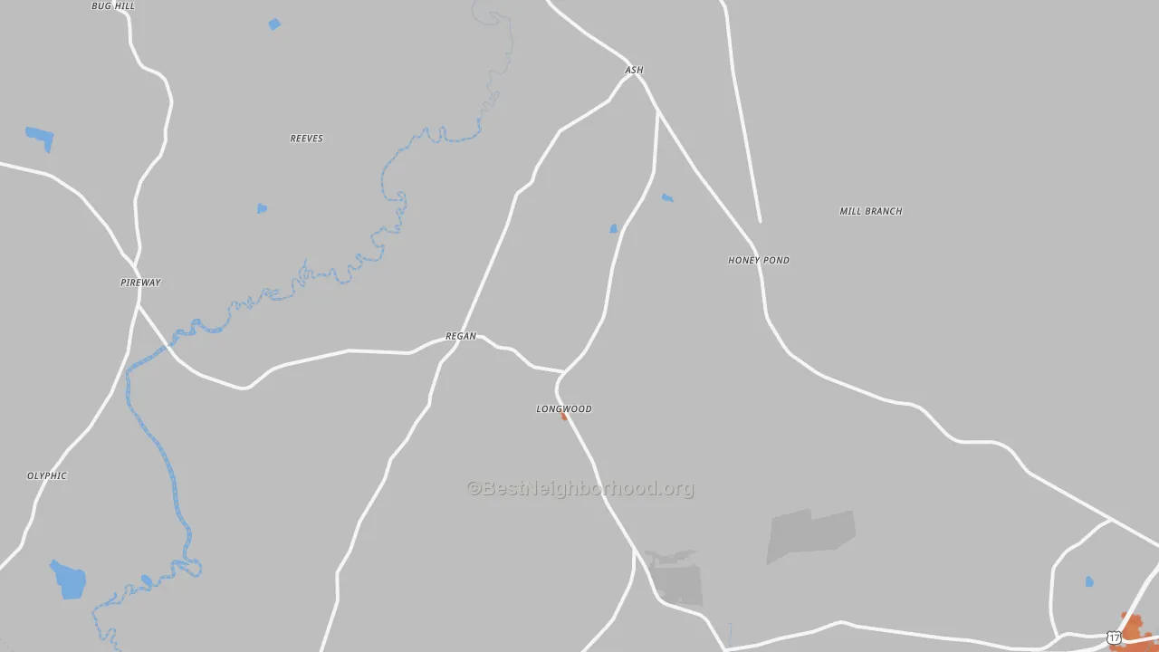 Bike Grade map of Ash, NC