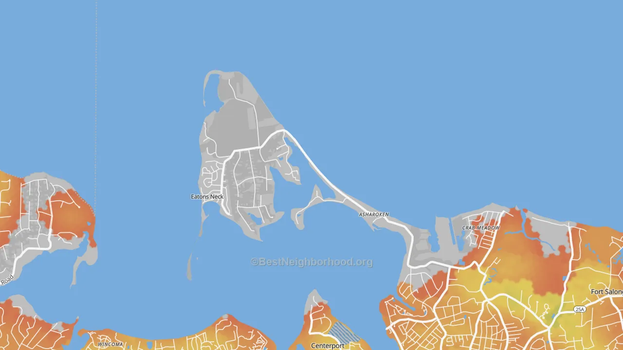 Bike Grade map of Asharoken, NY