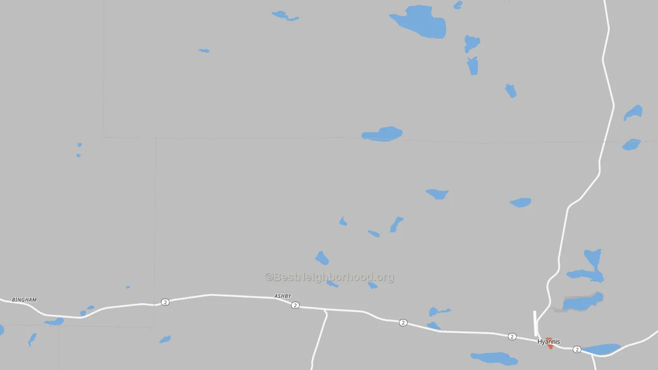 Bike Grade map of Ashby, NE