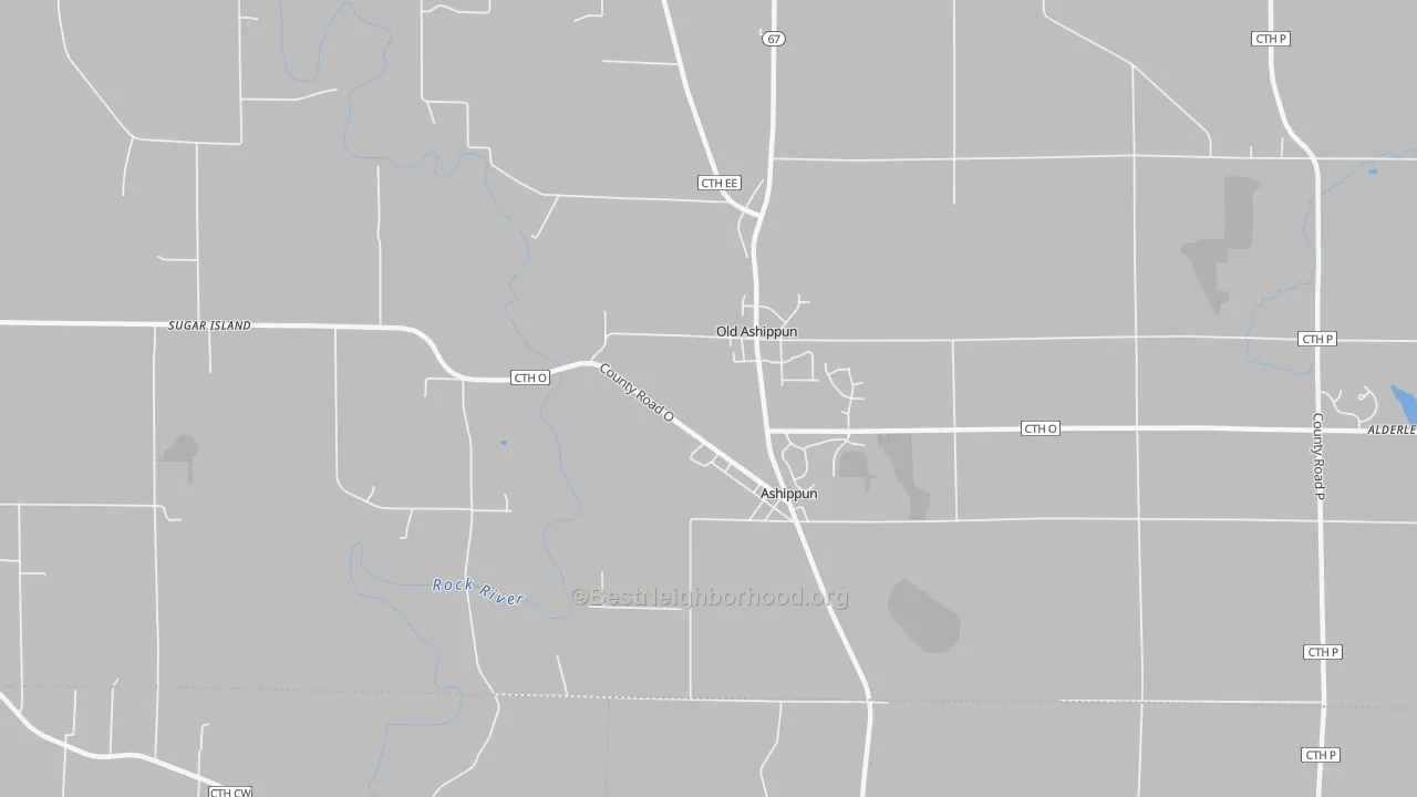 Bike Grade map of Ashippun, WI