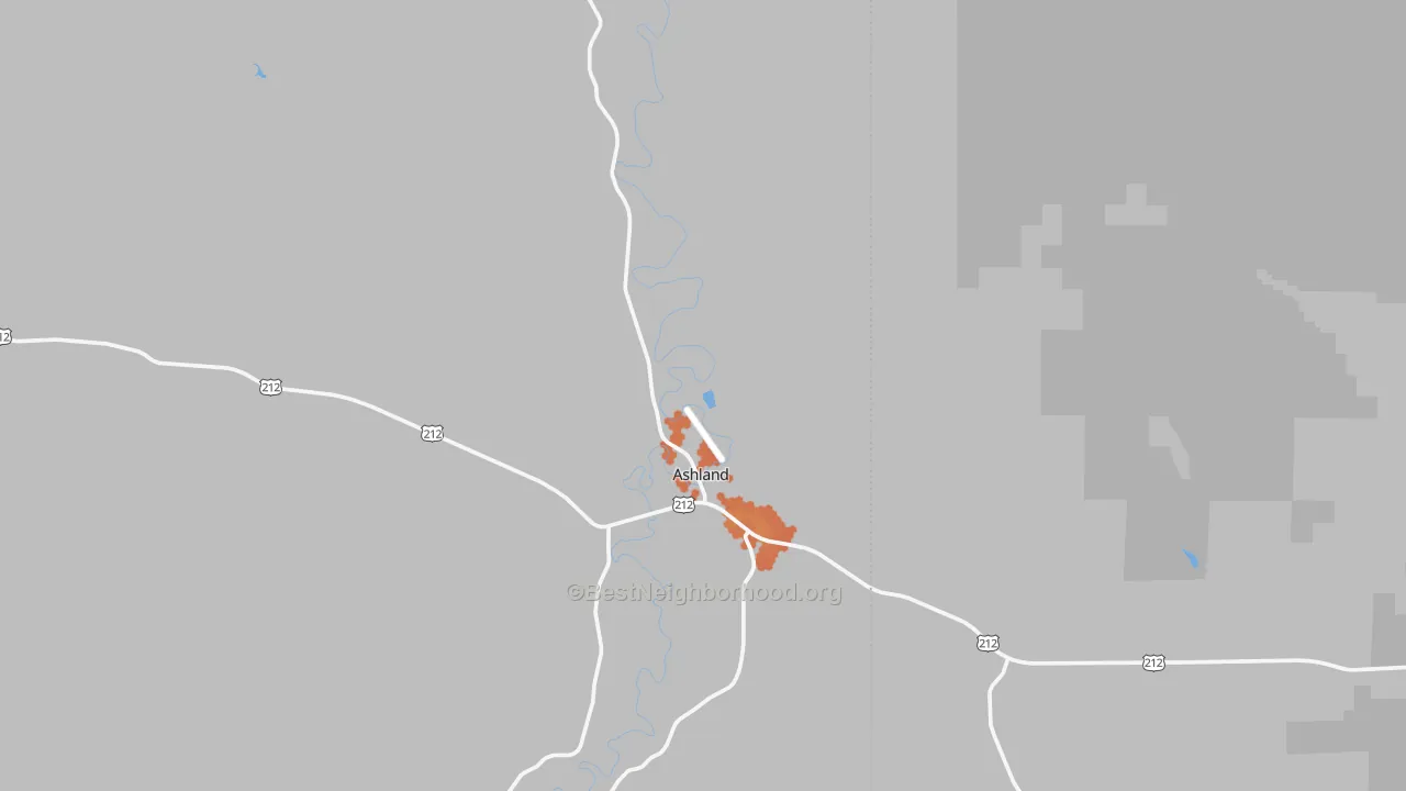 Bike Grade map of Ashland, MT