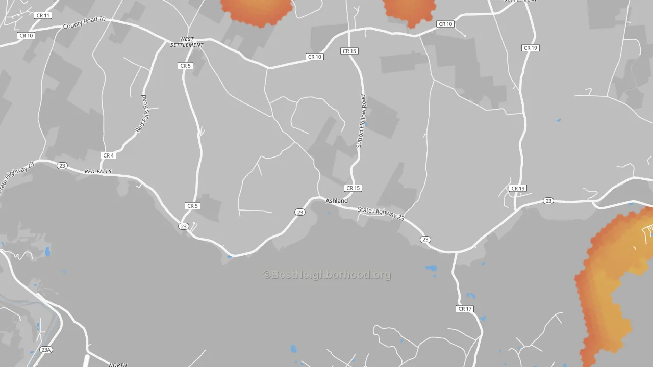 Bike Grade map of Ashland, NY