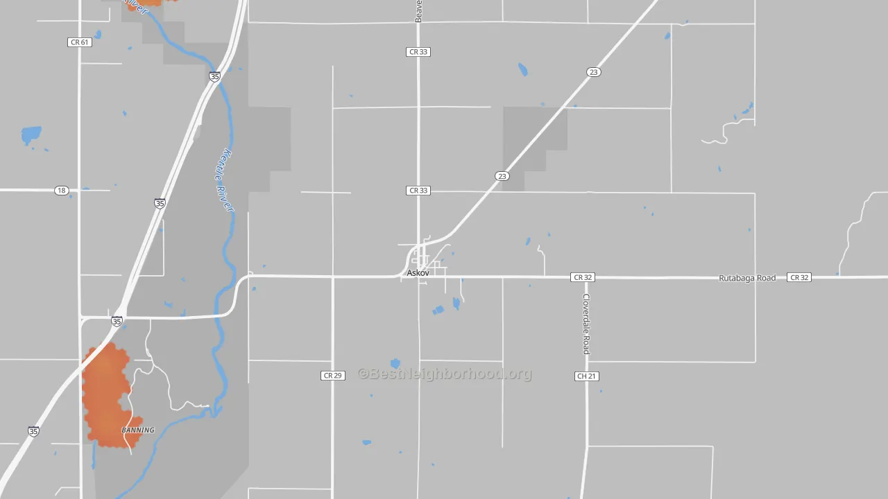 Bike Grade map of Askov, MN