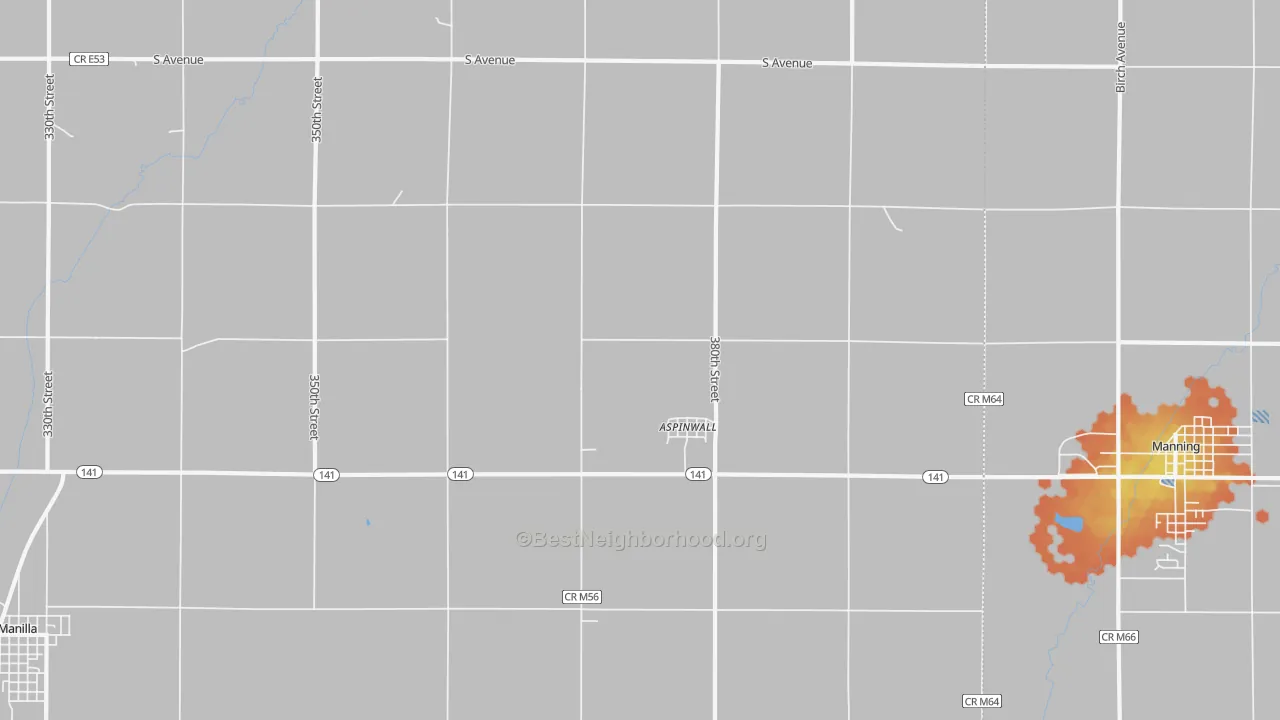 Bike Grade map of Aspinwall, IA