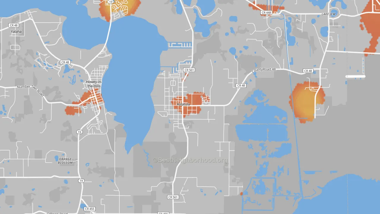 Bike Grade map of Astatula, FL