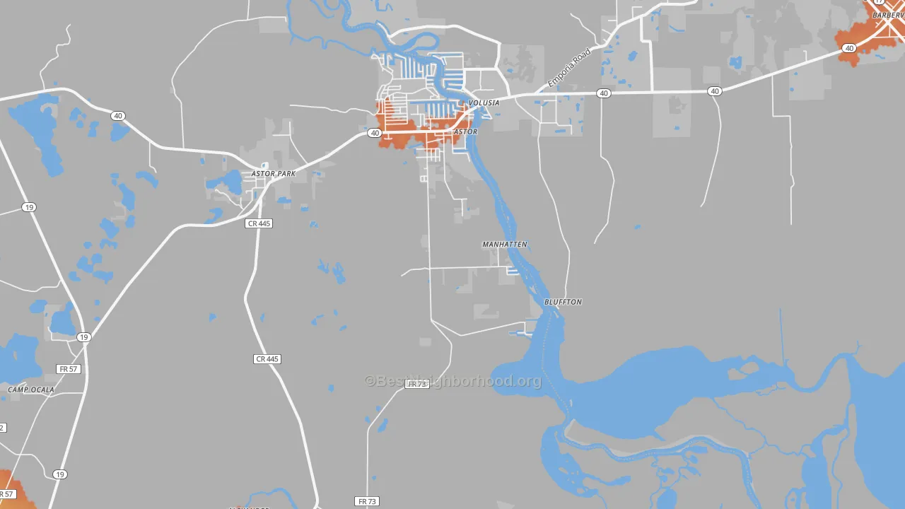 Bike Grade map of Astor Park, FL