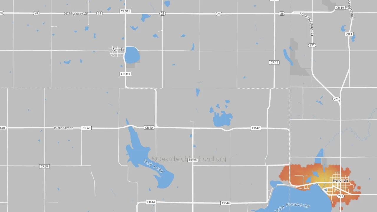 Bike Grade map of Astoria, SD