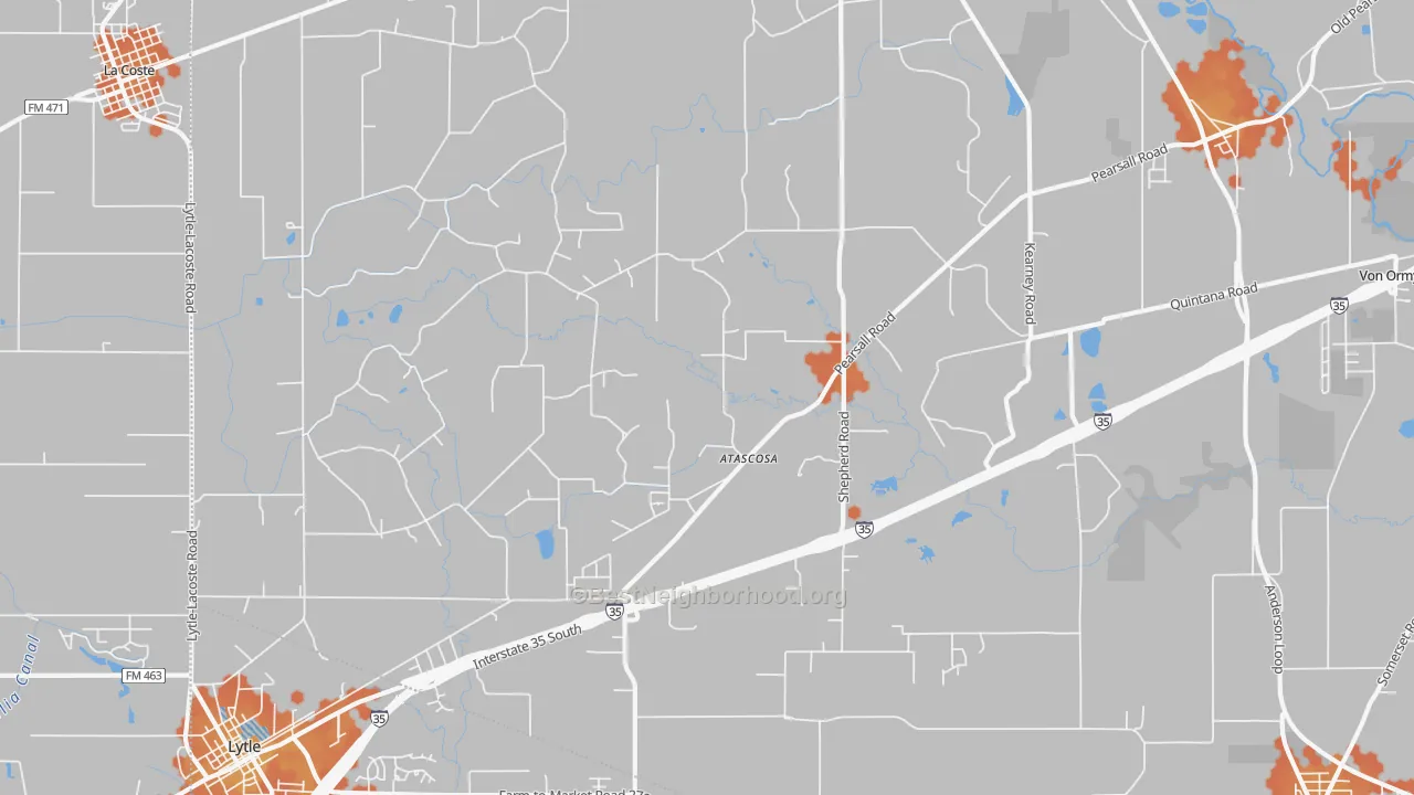 Bike Grade map of Atascosa, TX