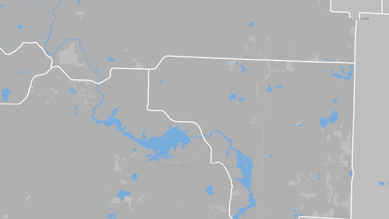 Bike Grade map of Athelstane, WI