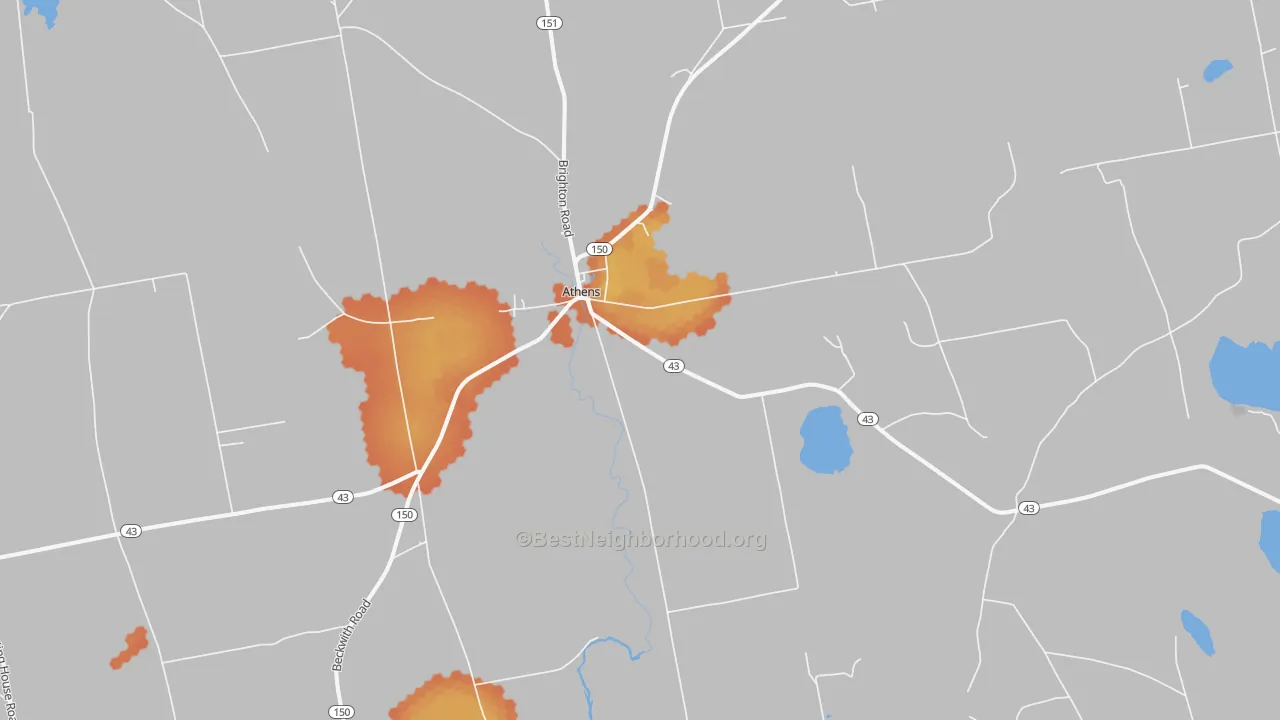 Bike Grade map of Athens, ME