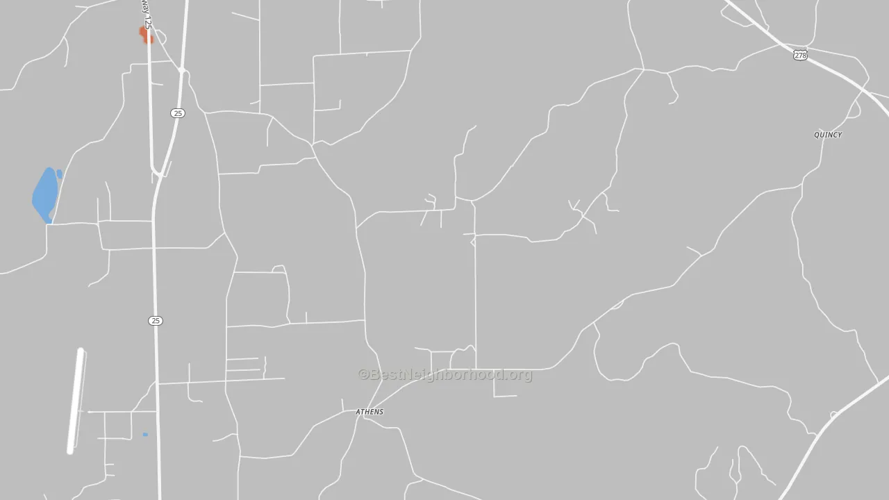 Bike Grade map of Athens, MS