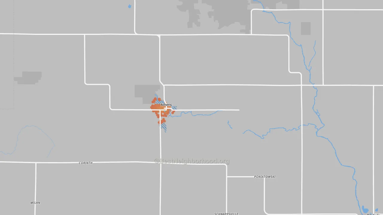 Bike Grade map of Athens, WI