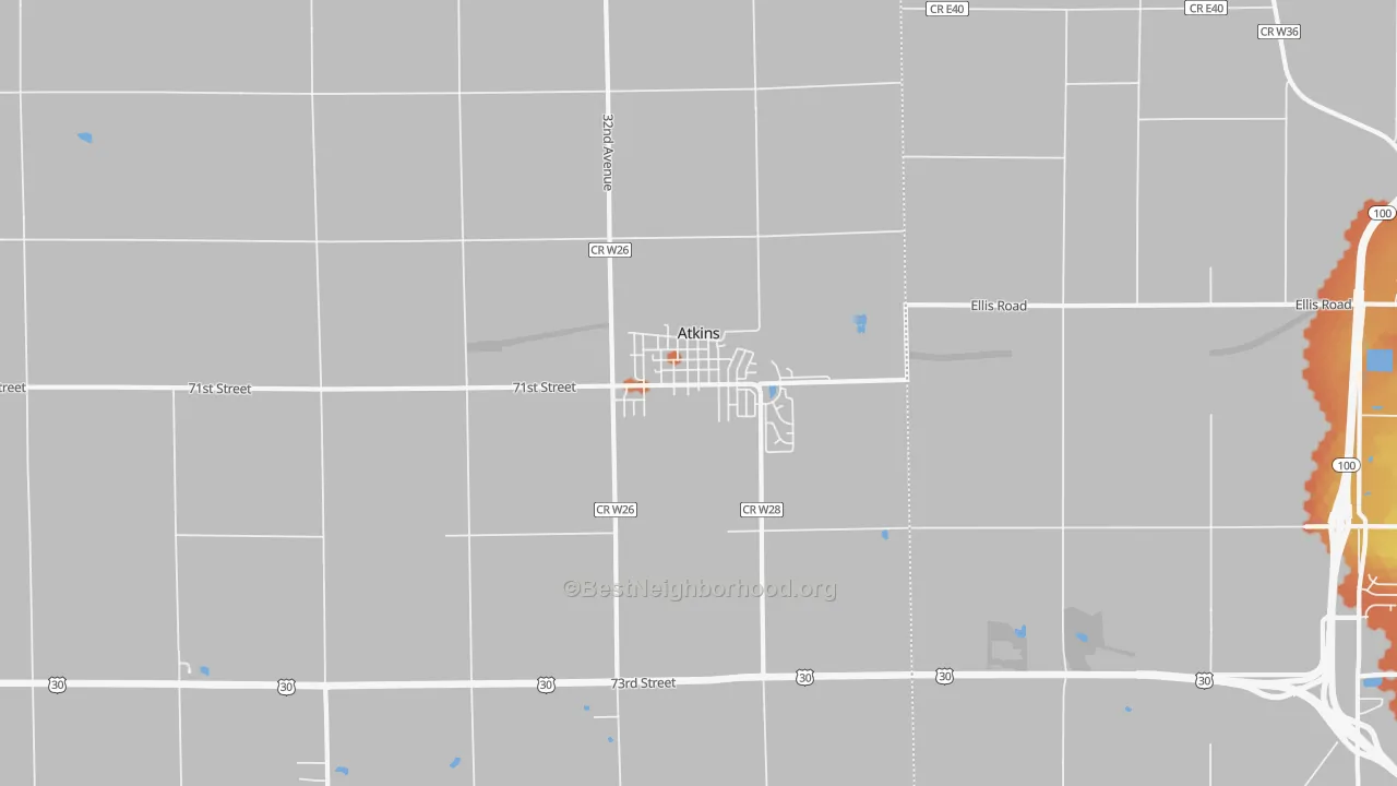 Bike Grade map of Atkins, IA