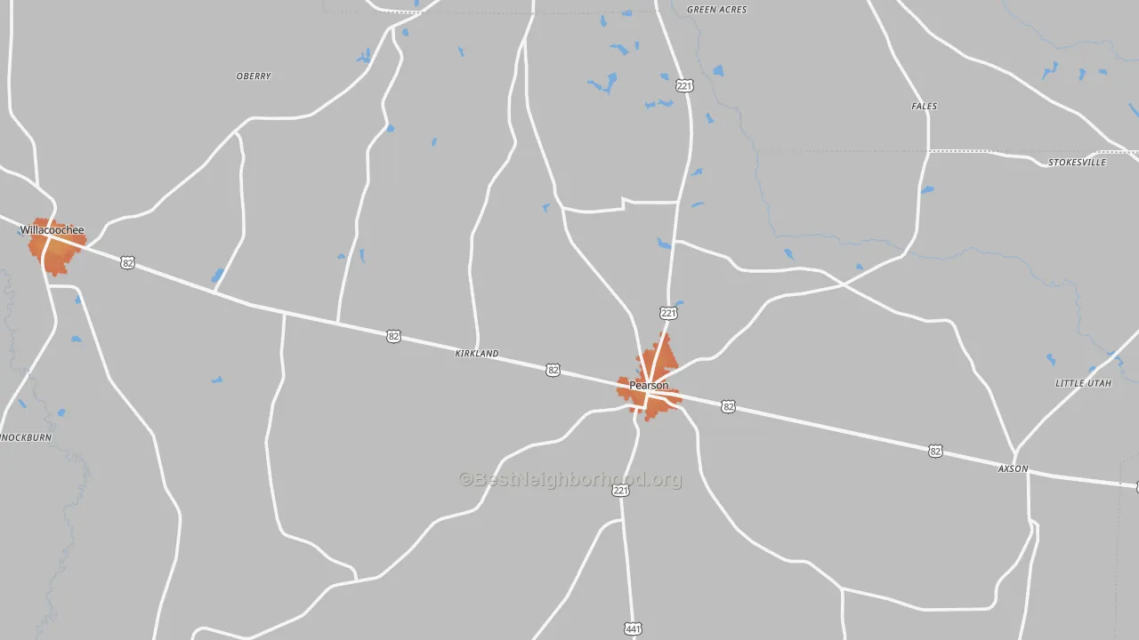 Bike Grade map of Atkinson County, GA