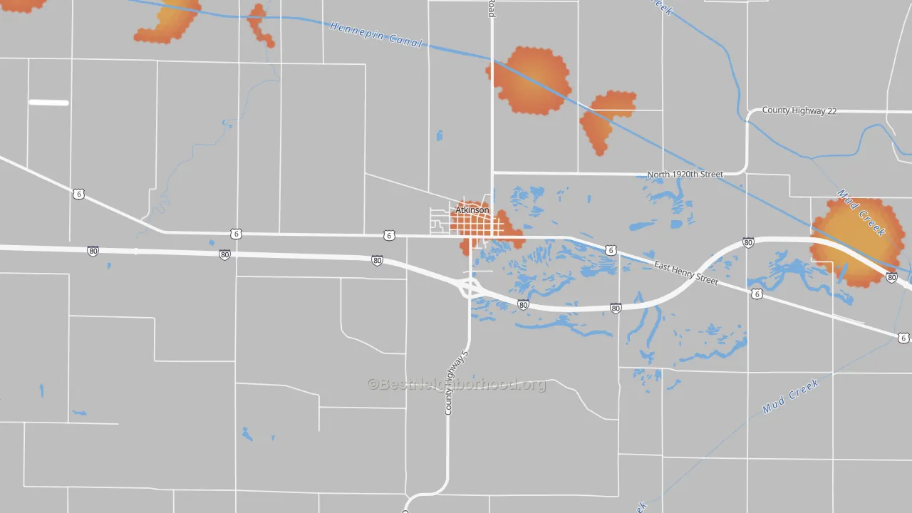 Bike Grade map of Atkinson, IL