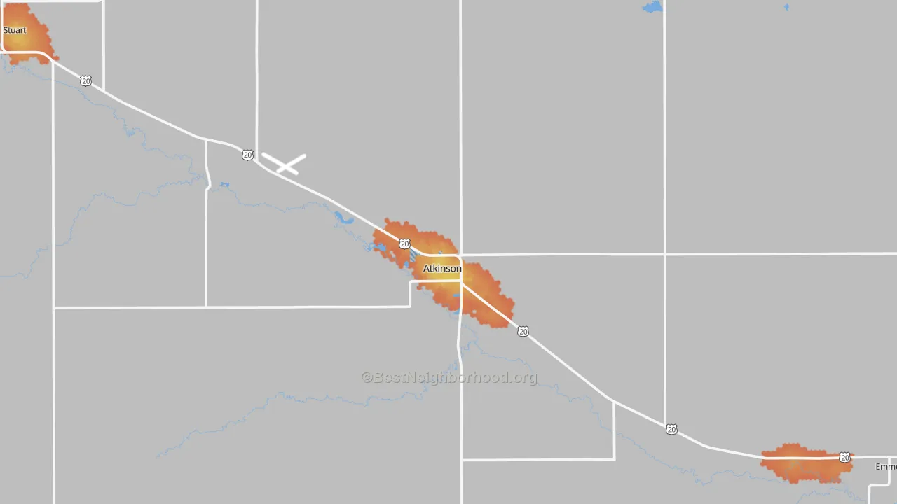 Bike Grade map of Atkinson, NE