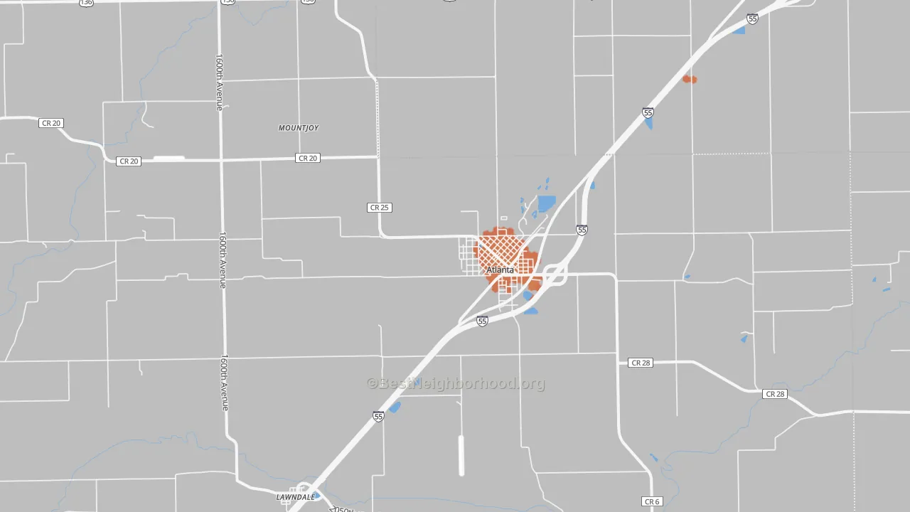Bike Grade map of Atlanta, IL