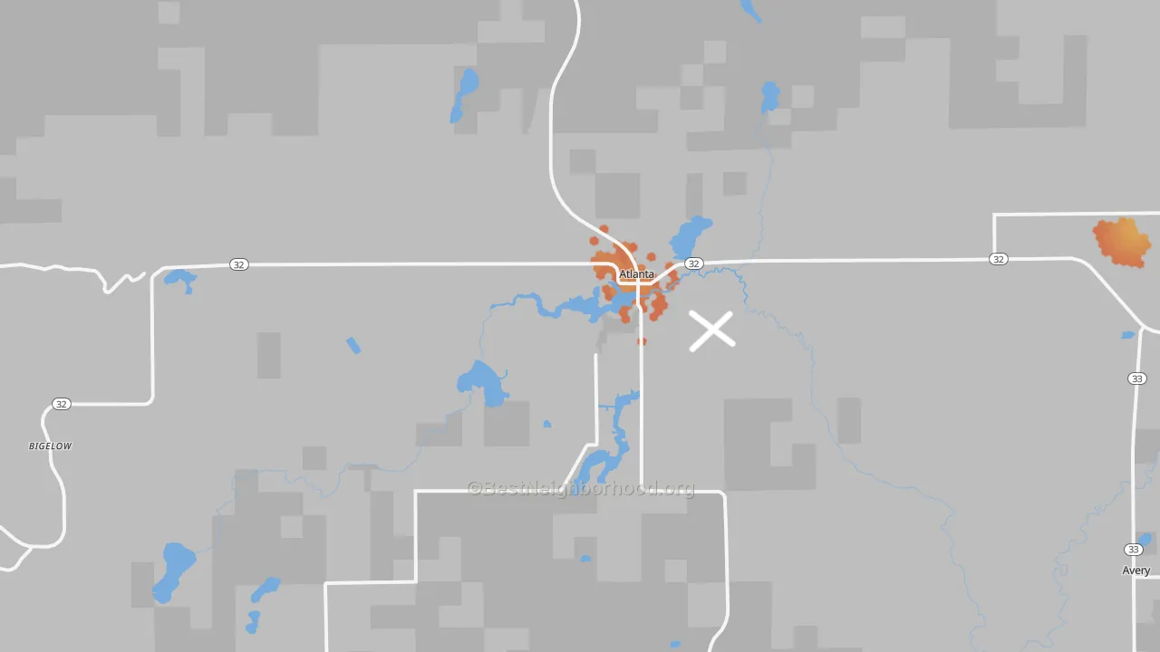 Bike Grade map of Atlanta, MI