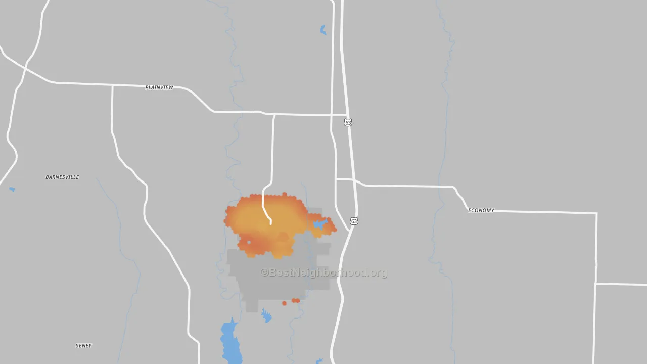 Bike Grade map of Atlanta, MO