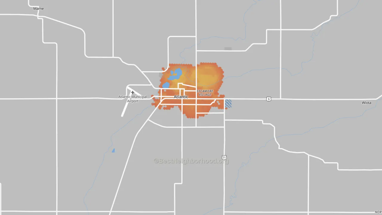 Bike Grade map of Atlantic, IA