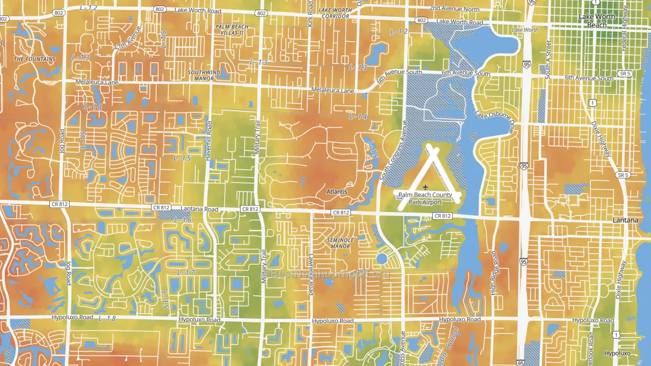 Bike Grade map of Atlantis, FL