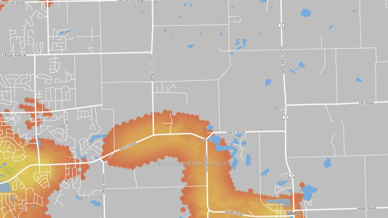 Bike Grade map of Atlas, MI