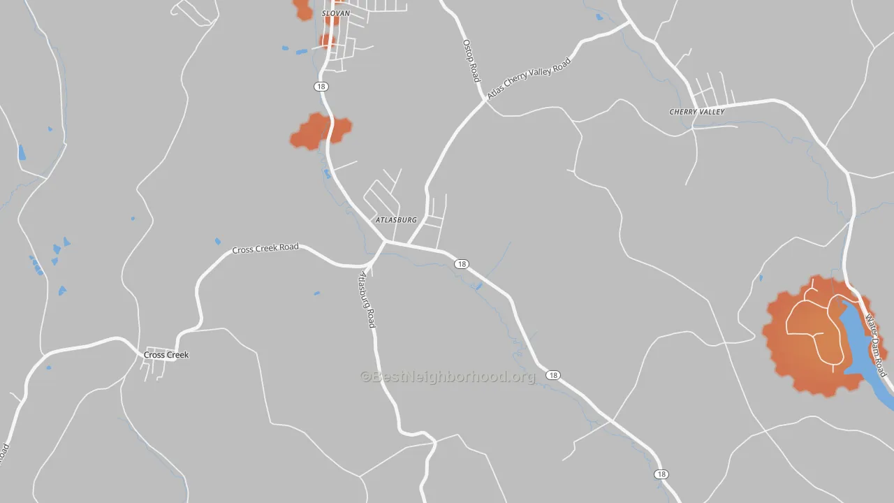 Bike Grade map of Atlasburg, PA
