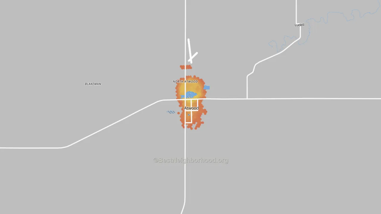 Bike Grade map of Atwood, KS