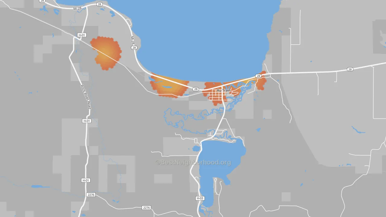 Bike Grade map of Au Train, MI