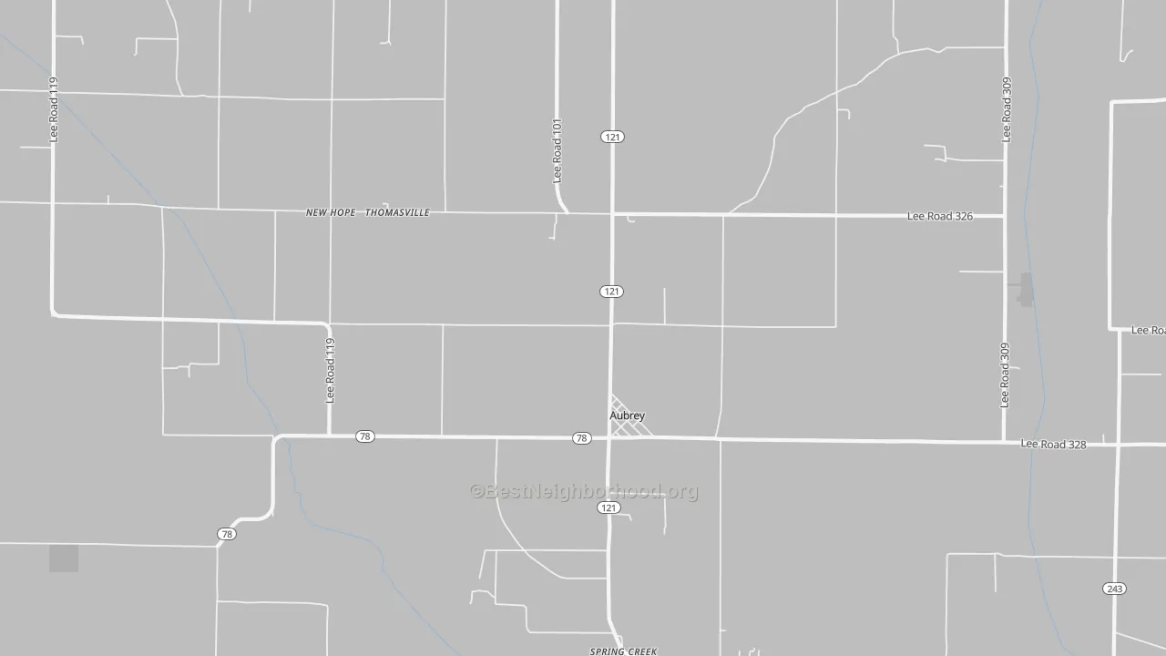 Bike Grade map of Aubrey, AR
