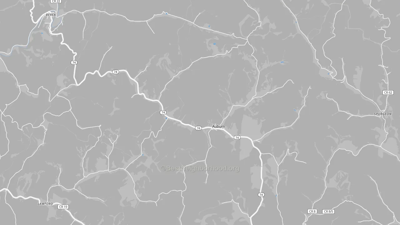 Bike Grade map of Auburn, WV
