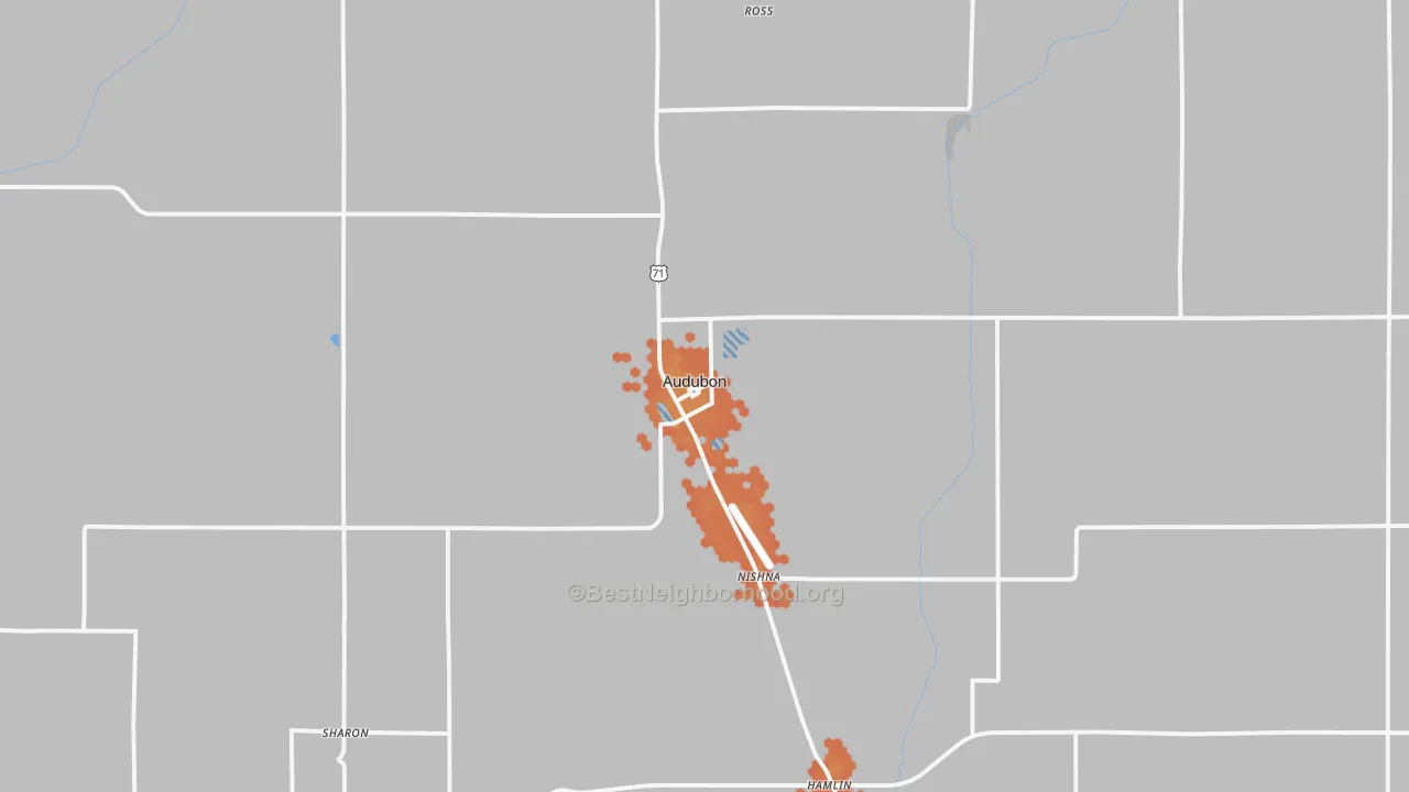 Bike Grade map of Audubon, IA