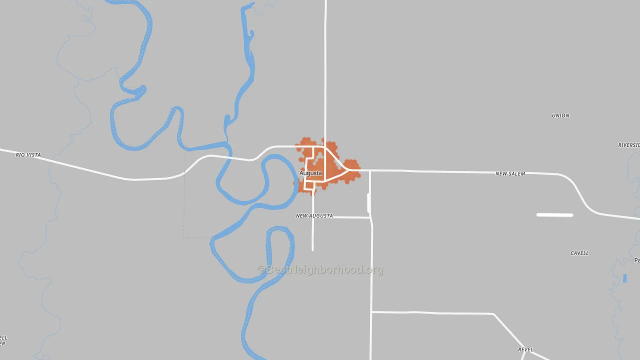 Bike Grade map of Augusta, AR