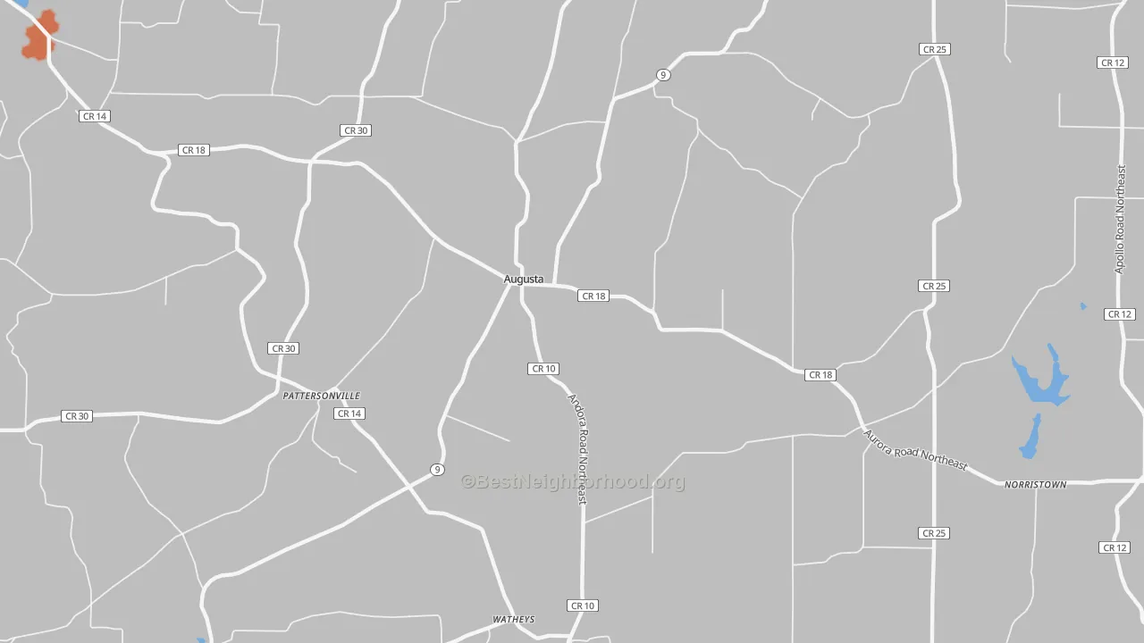 Bike Grade map of Augusta, OH