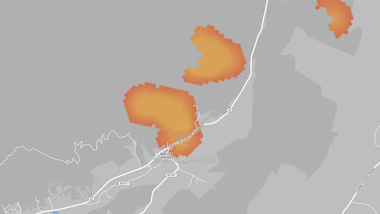 Bike Grade map of Augusta Springs, VA