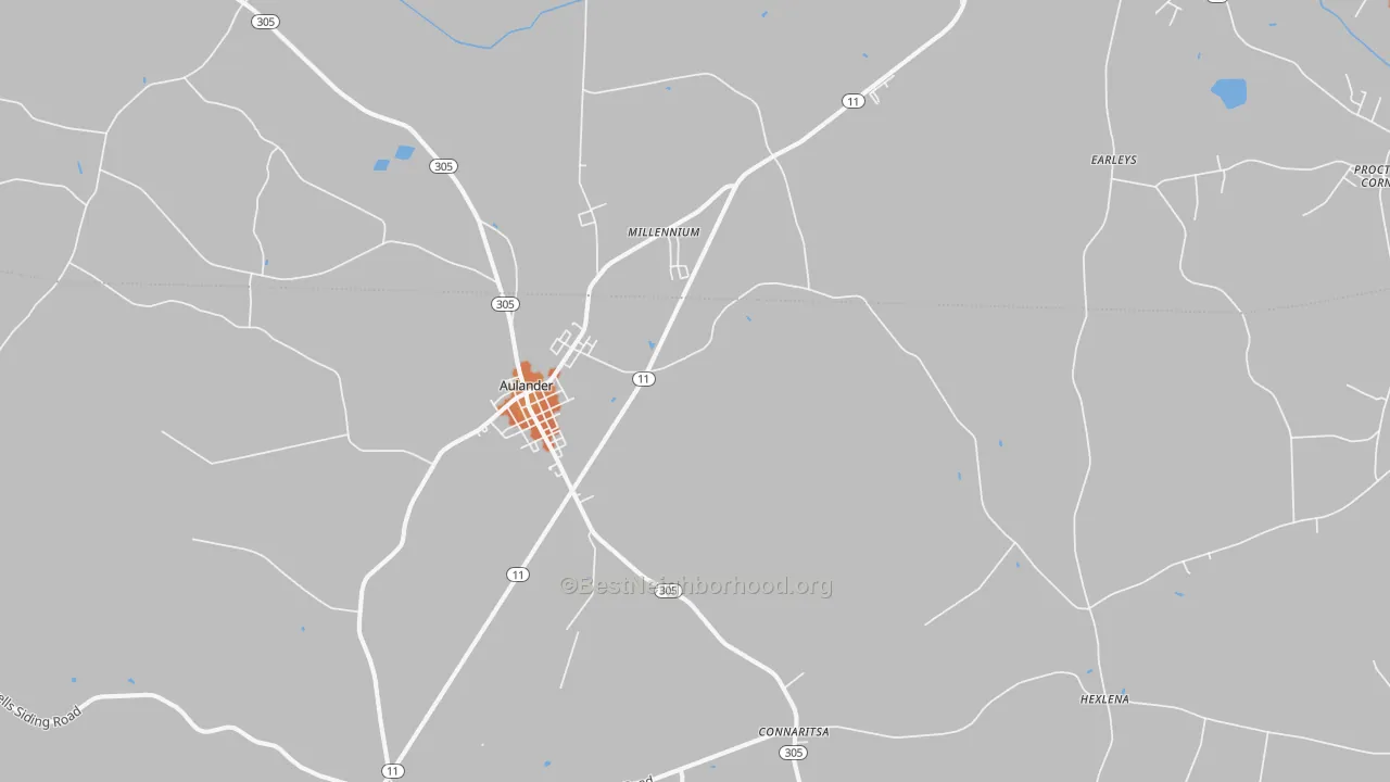 Bike Grade map of Aulander, NC